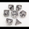 Black Set of 7 Glitter Polyhedral Dice with White Numbers