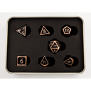 Black Shadow Set of 7 Metal Polyhedral Dice with Copper Numbers