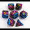 Black/Blue/Purple Set of 7 Multi-layer Polyhedral Dice with Gold Numbers