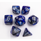 Blue/Steel Set of 7 Steel Polyhedral Dice with White Numbers