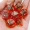 Gears Set of 7 Filled Polyhedral Dice with Gold Numbers