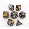 Gold/Silver Set of 7 Fusion Polyhedral Dice with White Numbers