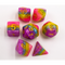 Pastel Set of 7 Multi-layer Polyhedral Dice with Gold Numbers
