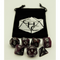 Purple Set of 7 Dark Nebula Polyhedral Dice with Silver Numbers