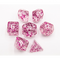 Purple Set of 7 Glitter Polyhedral Dice with White Numbers