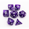 Purple Set of 7 Marbled Polyhedral Dice with White Numbers