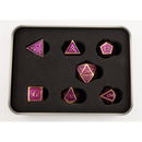 Purple Shadow Set of 7 Metal Polyhedral Dice with Copper Numbers