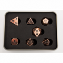 Shiny Copper Set of 7 Metal Polyhedral Dice with Black Numbers