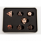 Shiny Copper Set of 7 Metal Polyhedral Dice with Black Numbers