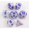 Silver Blue Glitter Set of 7 Special Set Polyhedral Dice with Silver 2 Numbers