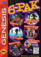 6-Pak [Cardboard Box] - Loose - Sega Genesis  Fair Game Video Games