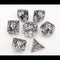 Black Set of 7 Glitter Polyhedral Dice with White Numbers  Fair Game Video Games