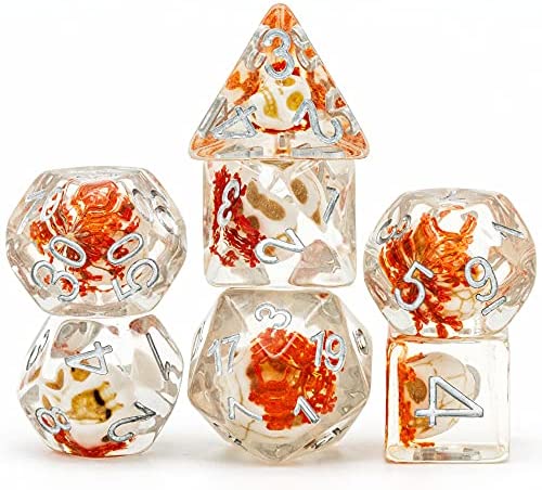 Flowers - Skull Set of 7 Filled Polyhedral Dice with White Numbers  Fair Game Video Games