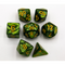 Grass Green Set of 7 Marbled Polyhedral Dice with Gold Numbers  Fair Game Video Games