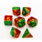 Watermelon Set of 7 Multi-layer Polyhedral Dice with Gold Numbers  Fair Game Video Games